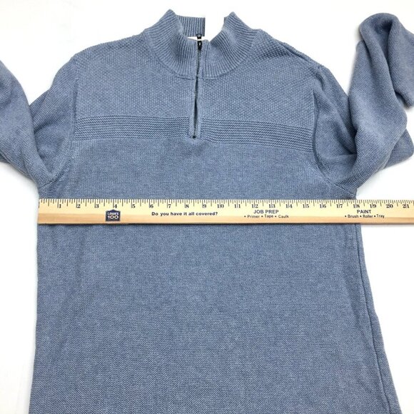 NEW Flag & Anthem Men's Blue 1/4 Zip Sweater Cotton size Small Read Desc. - Picture 5 of 10